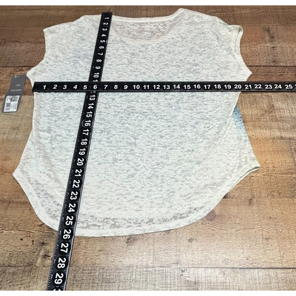 Daisy Fuentes Top Womens Medium Blue Burnout Cap Sleeve Intage Tee Blouse NWT - Picture 4 of 9